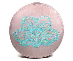 Bodhi Meditatieset, ECO-serie, meditatiemat (Zabuton) & Rondo meditatiekussen, met biologische speltvulling, overtrek van 100% biologisch katoen, meditatieonderlegger & kussen (natuur