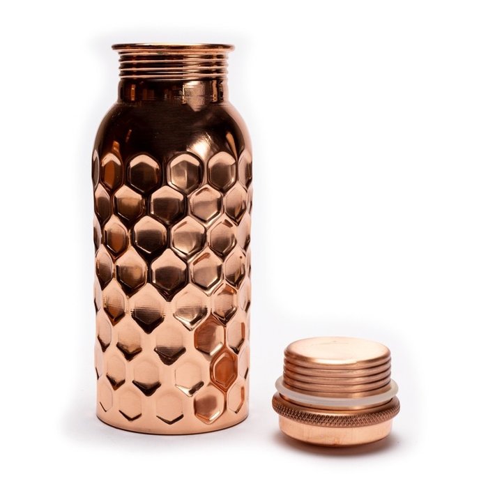 Koperen drinkfles gehamerd 500 ml