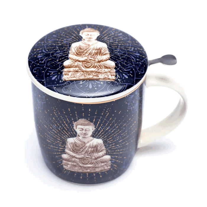 Theemok set Boeddha blauw