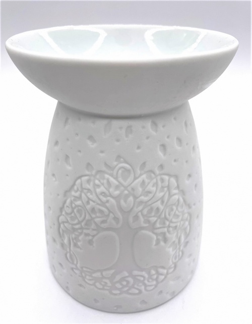 Show details for Witte oliebrander met Tree of Life design voor geur en sfeer https://cdn.webshopapp.com/shops/259273/files/417327495/file.jpg