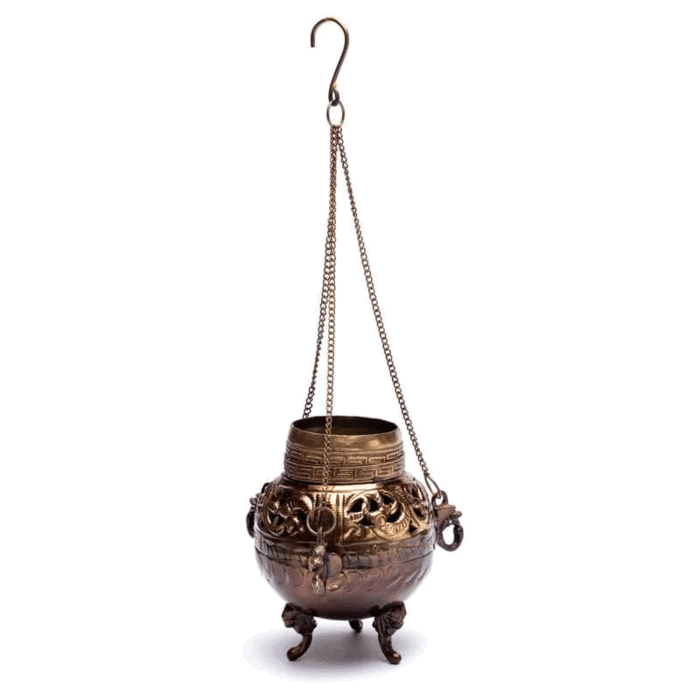 Wierookbrander hangmodel messing antiek finish