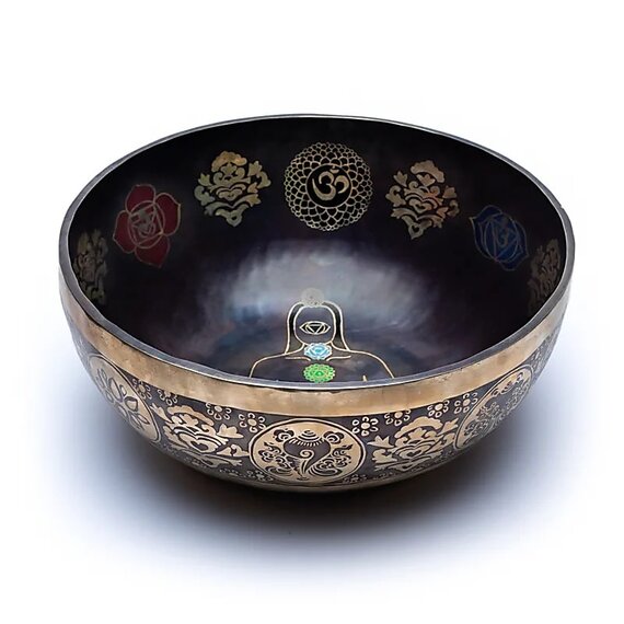 Ajuny Tibetaanse Klankschaal Set - Handgemaakte Meditatie Messing Klankschaal met Stok en Kussen voor Yoga Chakra Genezing Mindfulness en Stressverlichting Spirituele Geschenken - Goud