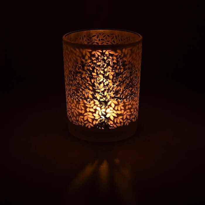 Sfeerlicht matglas/metallic Levensboom groot