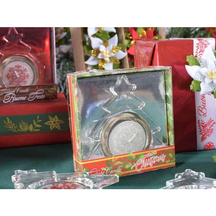 Theelichthouder kerstboom in gift box