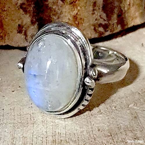 Maansteen ring kralen | Moonstone | 925 zilver