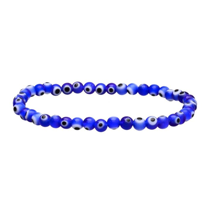 Boze oog armband donker blauw 4 mm