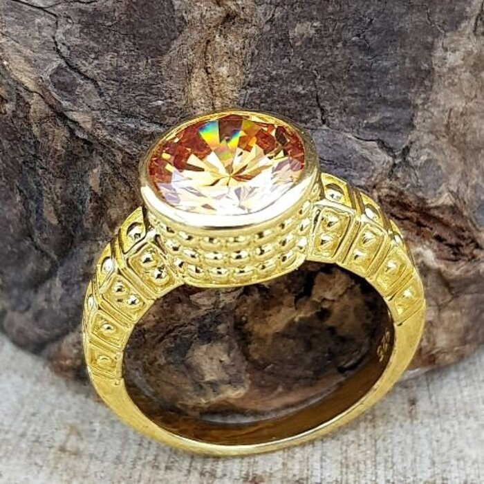 Ring zilver goudkleurig - Maat 8