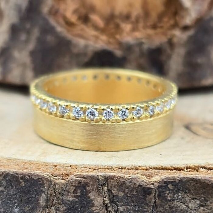 Zilveren Ring – Goud Verguld met Swarovski Kristallen