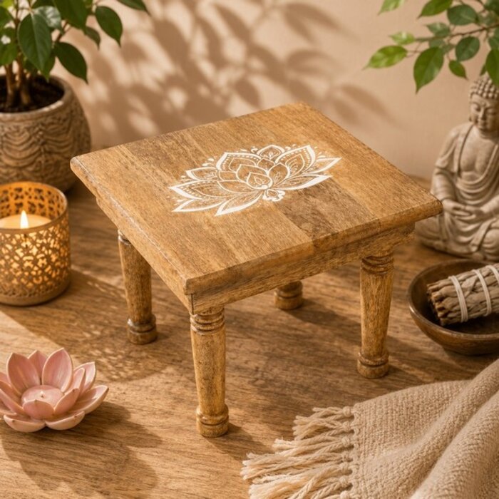 Altaartafeltje Lotus mangohout whitewash