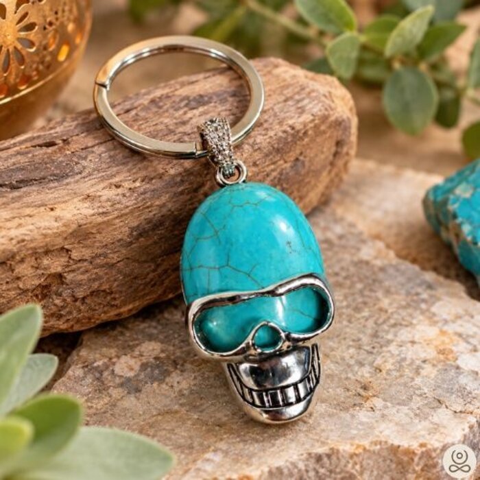 Sleutelhanger Schedel Turquoise – Ook als Hanger te Dragen