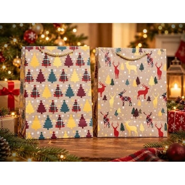 Kerst Cadeautassen Scandinavische Stijl – 2 Stuks