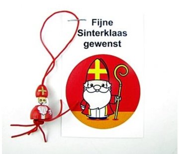 Sinterklaas kaartje met Gelukspoppetje Sint