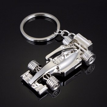 Nieuwigheid Zilveren F1 Formule 1 Racing Car Charm Sleutelhanger Sleutelhanger Duurzaam en Handig, Zoals getoond