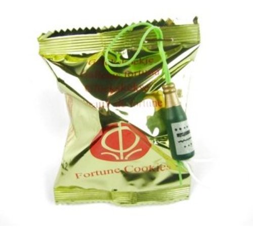 Fortune cookie met een fles champagne 10 stuks