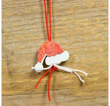 Gelukshanger kerstmuts 10 stuks