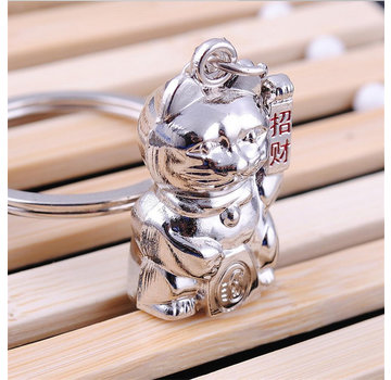 Sleutelhanger lucky cat metaal