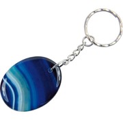 Sleutelhanger agaat blauw