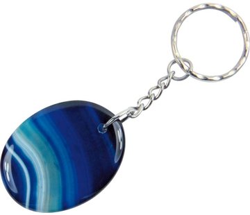 Sleutelhanger agaat blauw