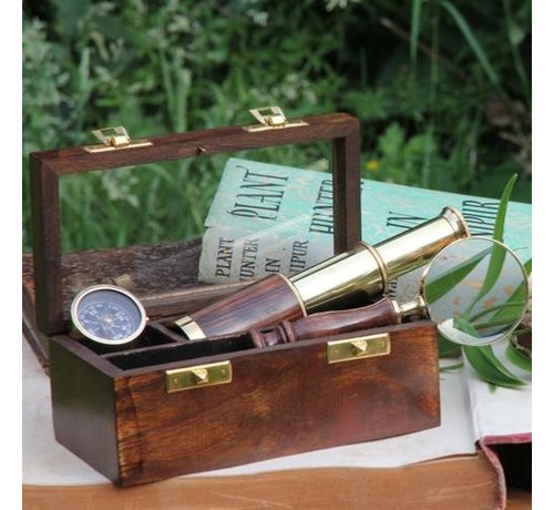 Set telescope kompas en vergrootglas