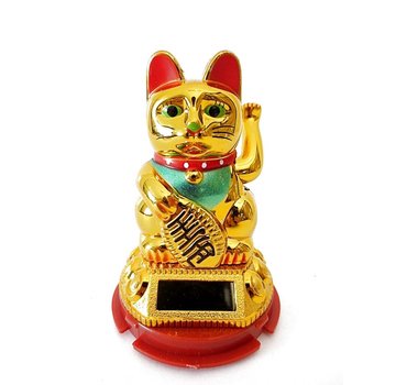 Lucky Cat Solar Goud klein