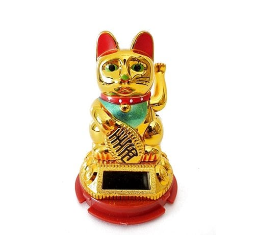 Lucky Cat Solar Goud klein