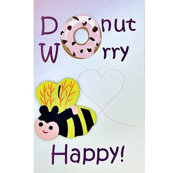 Kaartje donut worry bee happy