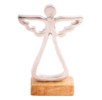 Engel beeldje metaal 20 cm