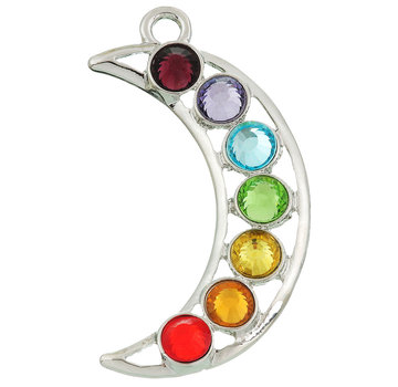 Chakra hanger maan groot met koord