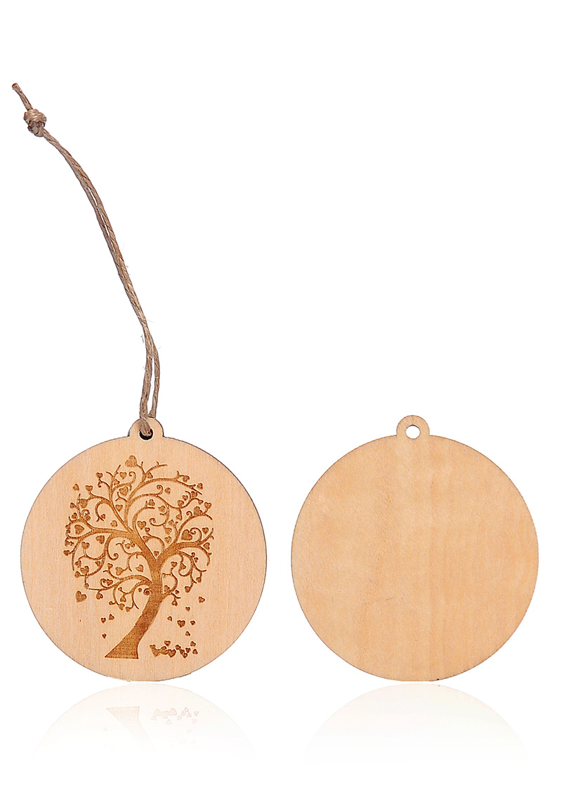 Houten hanger met levensboom met kaartje Uitdeelcadeautjes.nl