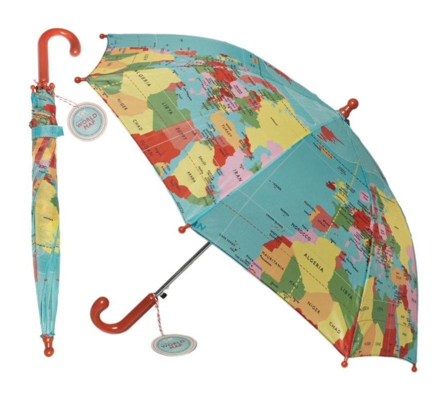 Paraplu kinderen vintage world map