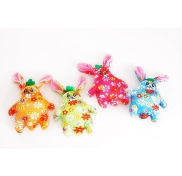 Knuffel konijn bloemenmotief