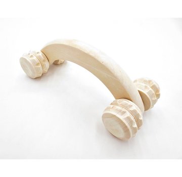 Houten massage roller met handvat