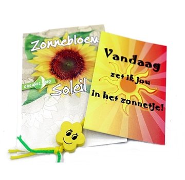 Zonnebloem cadeau in organzazakje