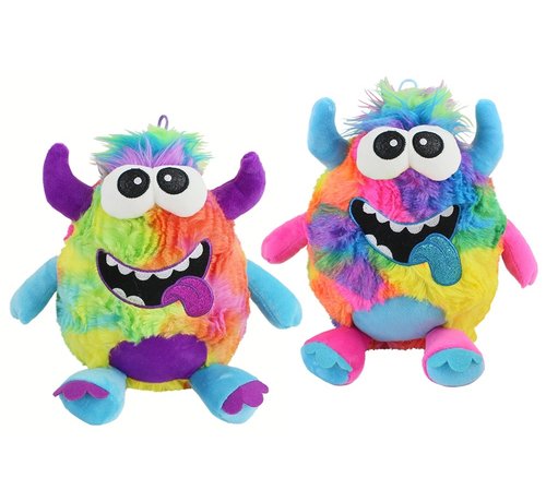 Knuffel gekleurd monster 25 cm