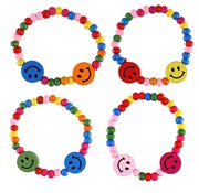 Houten armband smiley