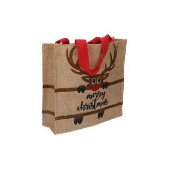 Luxe Jute Tas rendier Merry Christmas
