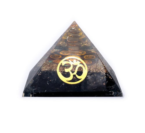 Orgoniet chakra piramide zwarte toermalijn met ohm