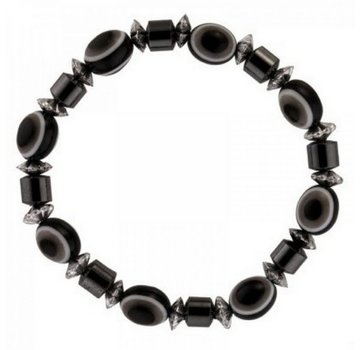 Armband boze oog zwart met hematiet