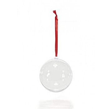 Transparante hanger doosje kerstbal 3 stuks