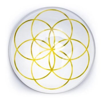 Magneet decoratie Seed of Life goudkleur