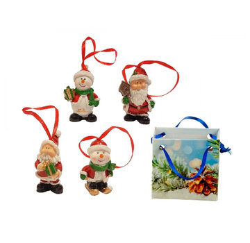 Kerstfiguren in zakje met kaartje