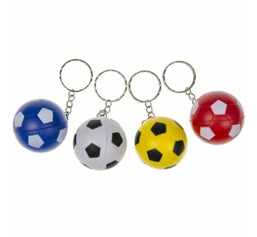 12 x Sleutelhanger Stressbal Voetbal