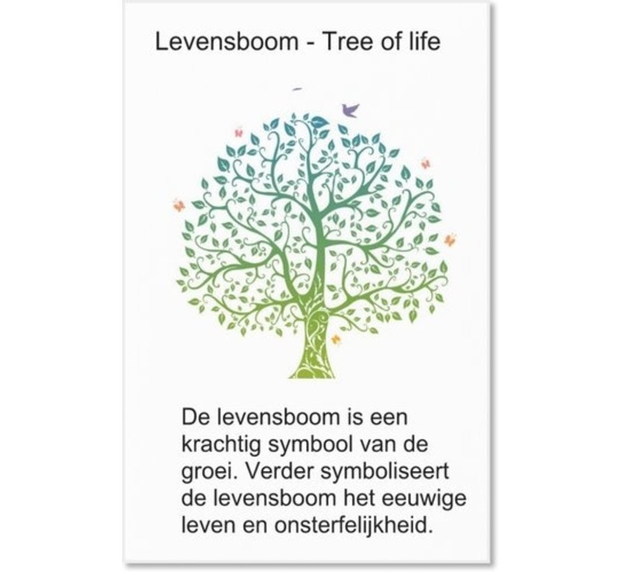 Sleutelhanger tree of life met kaartje