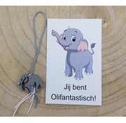 Jij bent Olifantastisch met gelukshanger