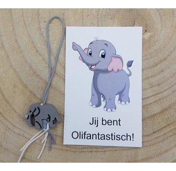 Jij bent Olifantastisch met gelukshanger