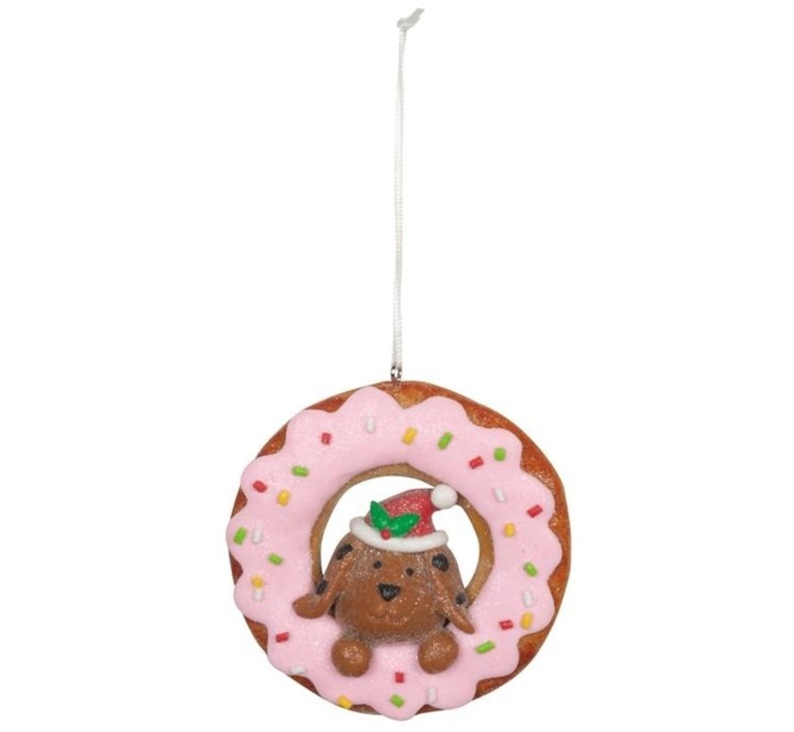 Kerst donut hanger hond