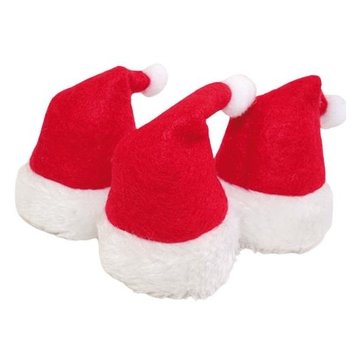 Kerstmutsen voor flessen 3 stuks