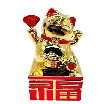 lucky cat solar goudkleurig