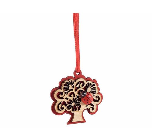 Tree of life hangertje met lieveheersbeestje met kaartje