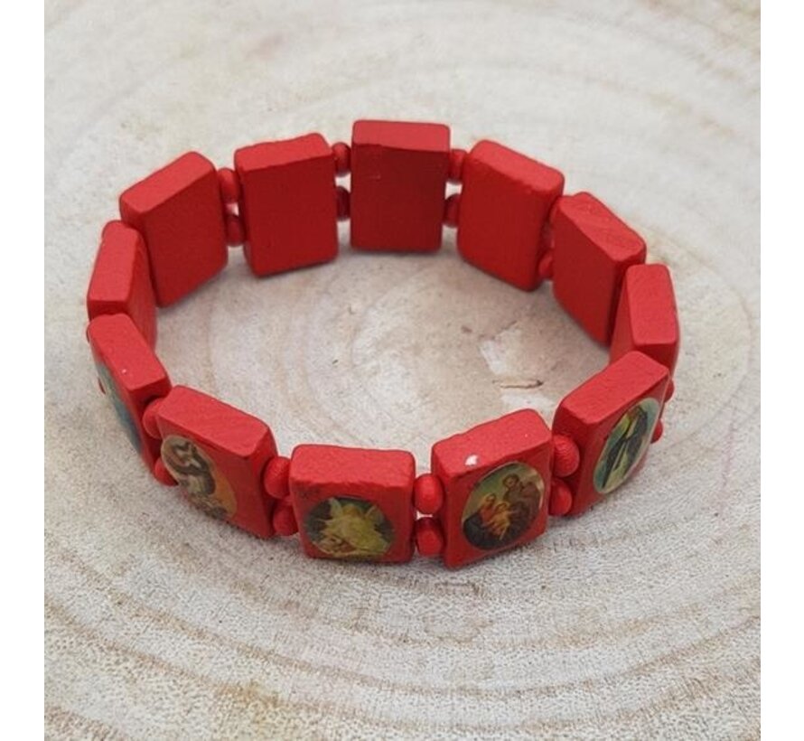 Armband heiligen - kleur rood